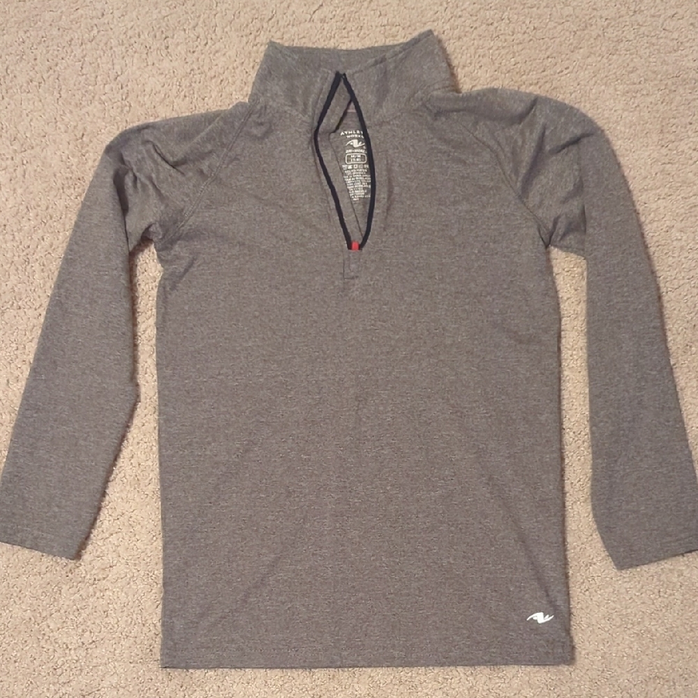 Gray Kids Drifit Quarter Zip